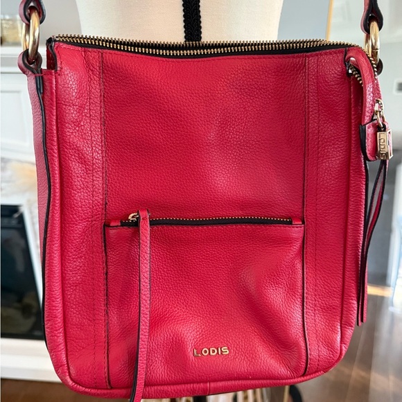 Lodis Red Leather SHoulder  Bag - Picture 2 of 9
